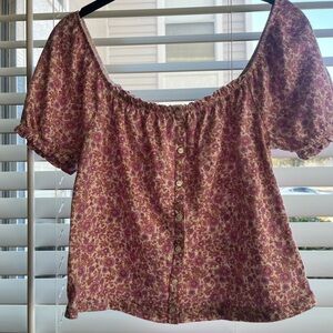 American Eagle Floral Pink Women's Top